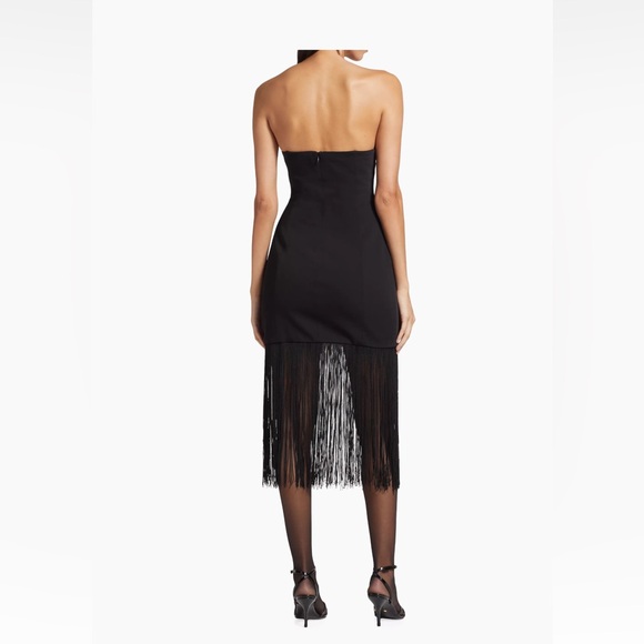 Puzzle Fringe-Trimmed Strapless Midi-Dress Size L - Picture 5 of 6